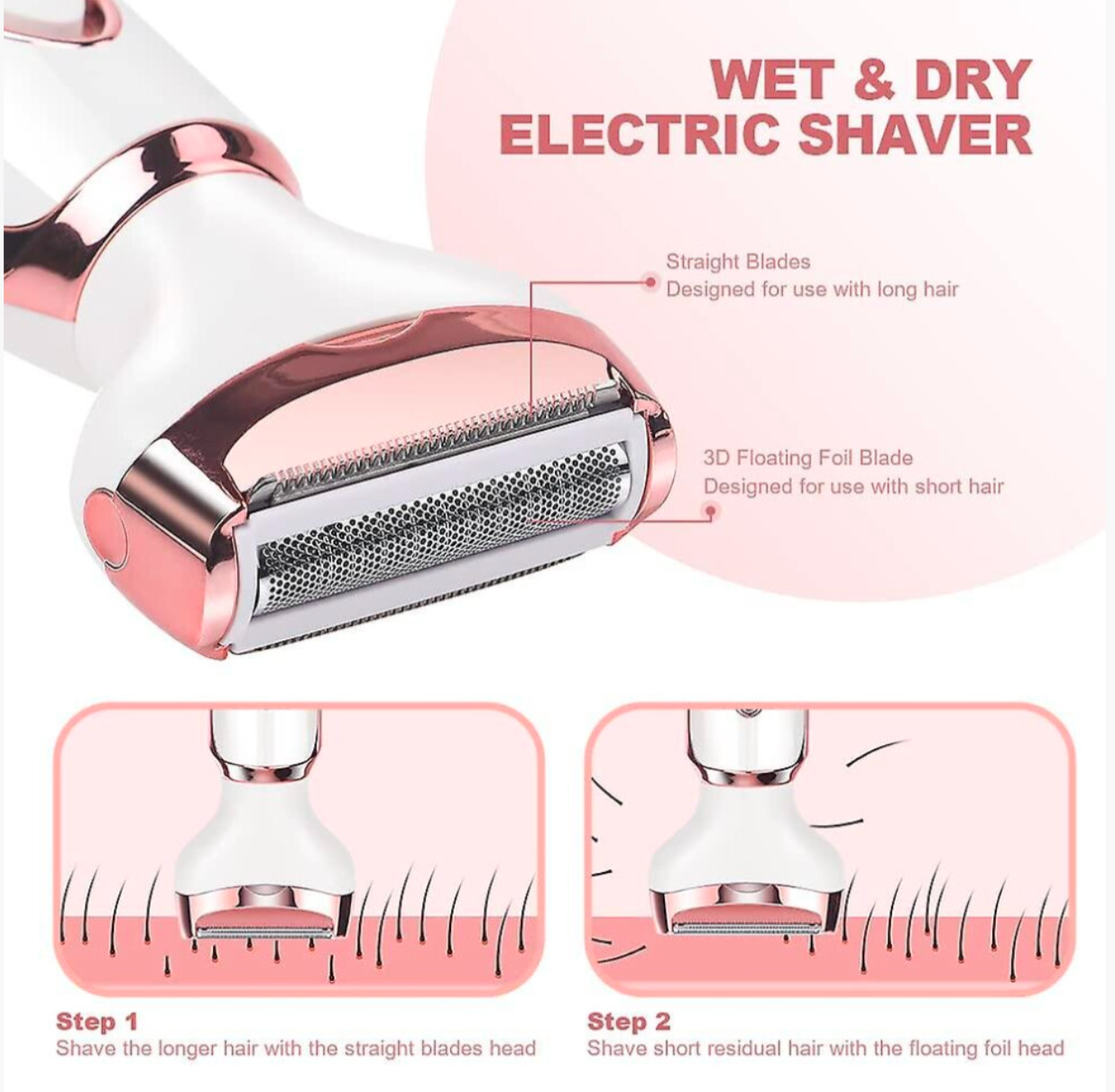 In 1 Electric Ladies Shaver Usb Rechargeable Waterproof Ladies Shaver - Truly Yours