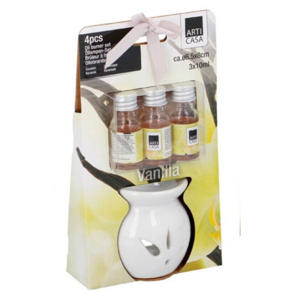 Ceramic Oil Burner Gift Set - Vanilla,Jasmine or Lavender - Truly Yours