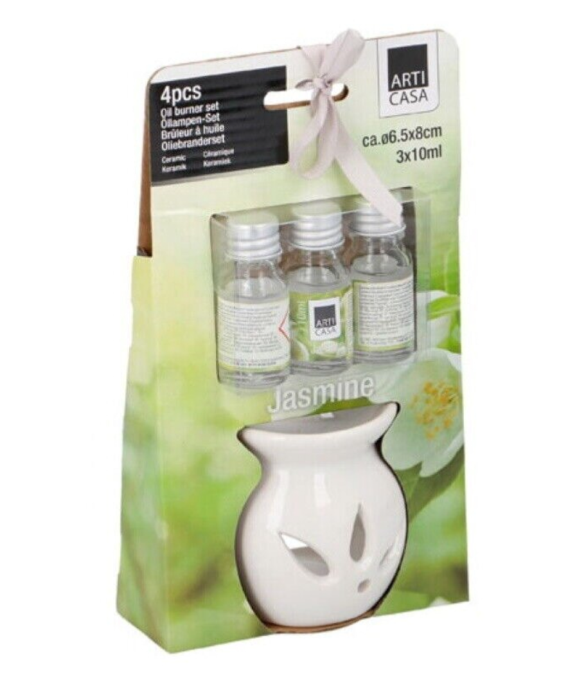 Ceramic Oil Burner Gift Set - Vanilla,Jasmine or Lavender - Truly Yours
