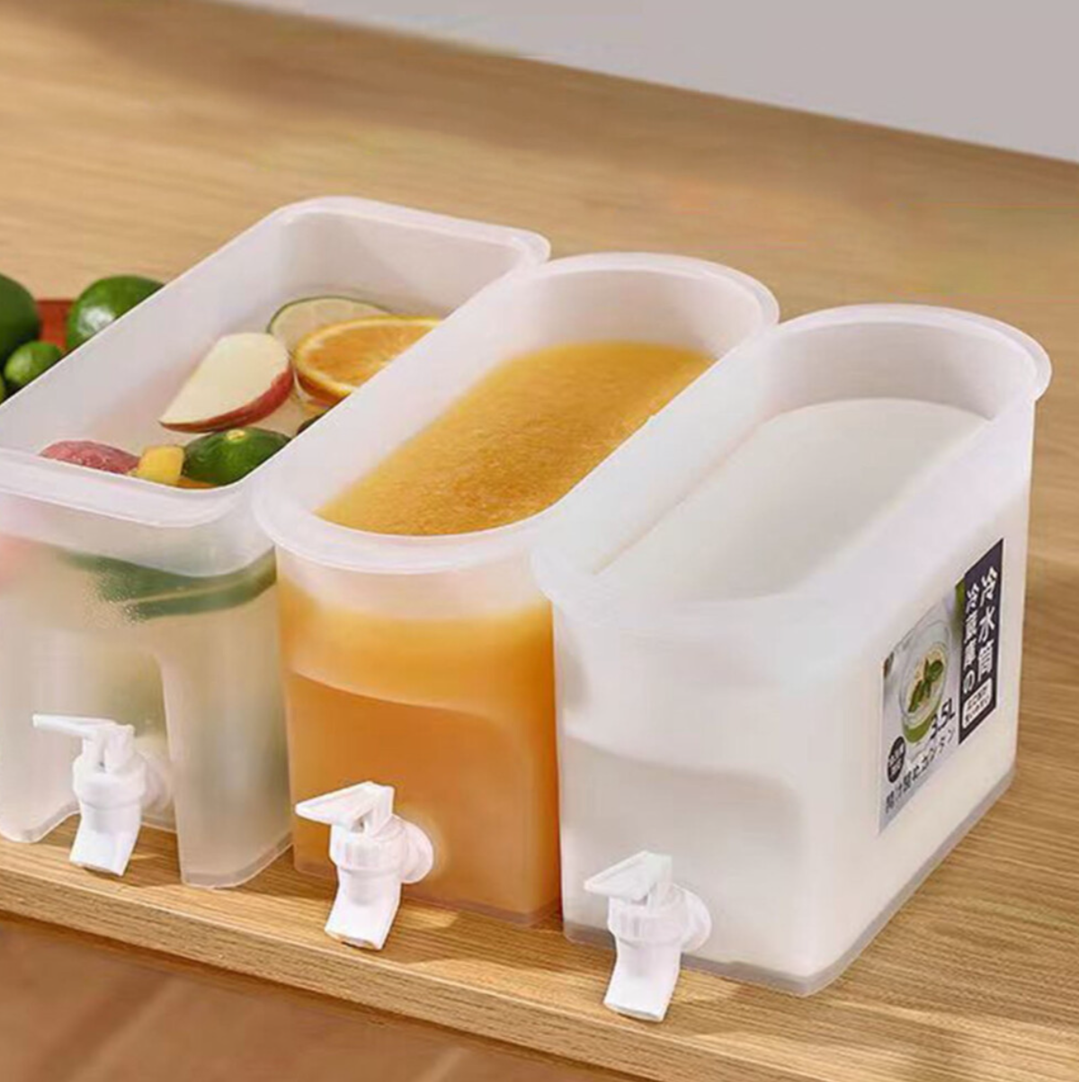 Plastic Beverage Dispenser with Faucet for Fridge
