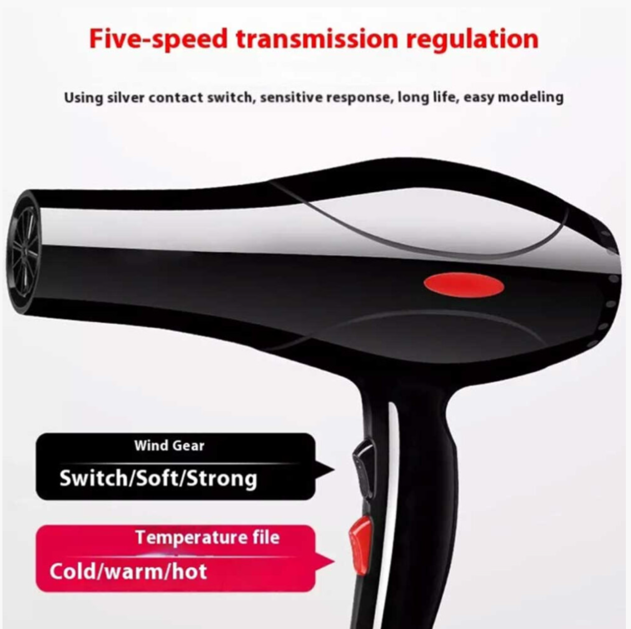2200W Professional Ionic Hair Dryer Set – Fast Drying Salon Styling Tool with Diffuser & Nozzles - Truly Yours