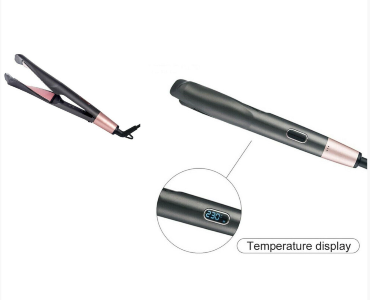 2-in-1 Hair Straightener & Curler – Tourmaline Ceramic Styling Iron with Heat Gloves & Travel Case - Truly Yours