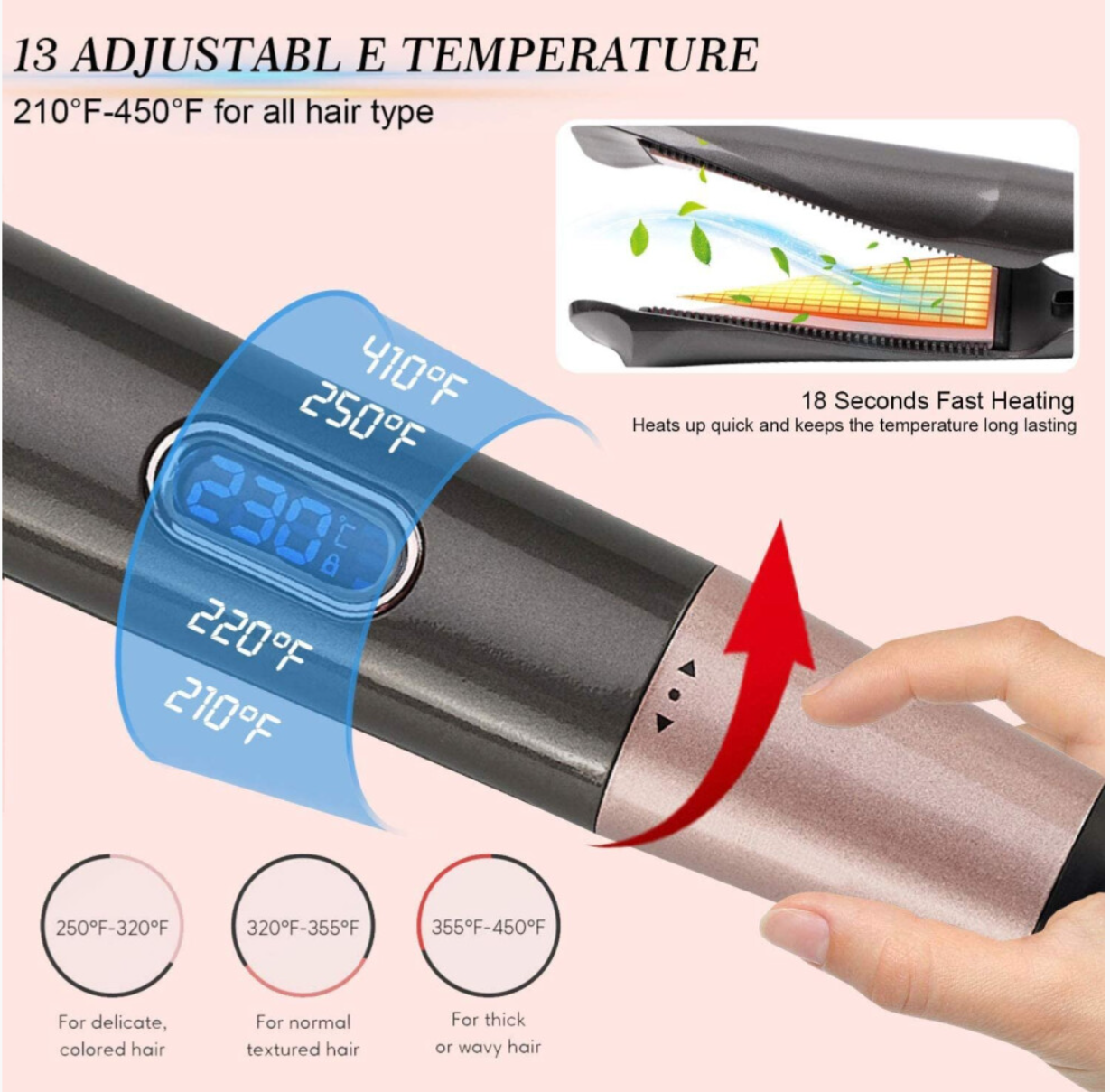 2-in-1 Hair Straightener & Curler – Tourmaline Ceramic Styling Iron with Heat Gloves & Travel Case - Truly Yours