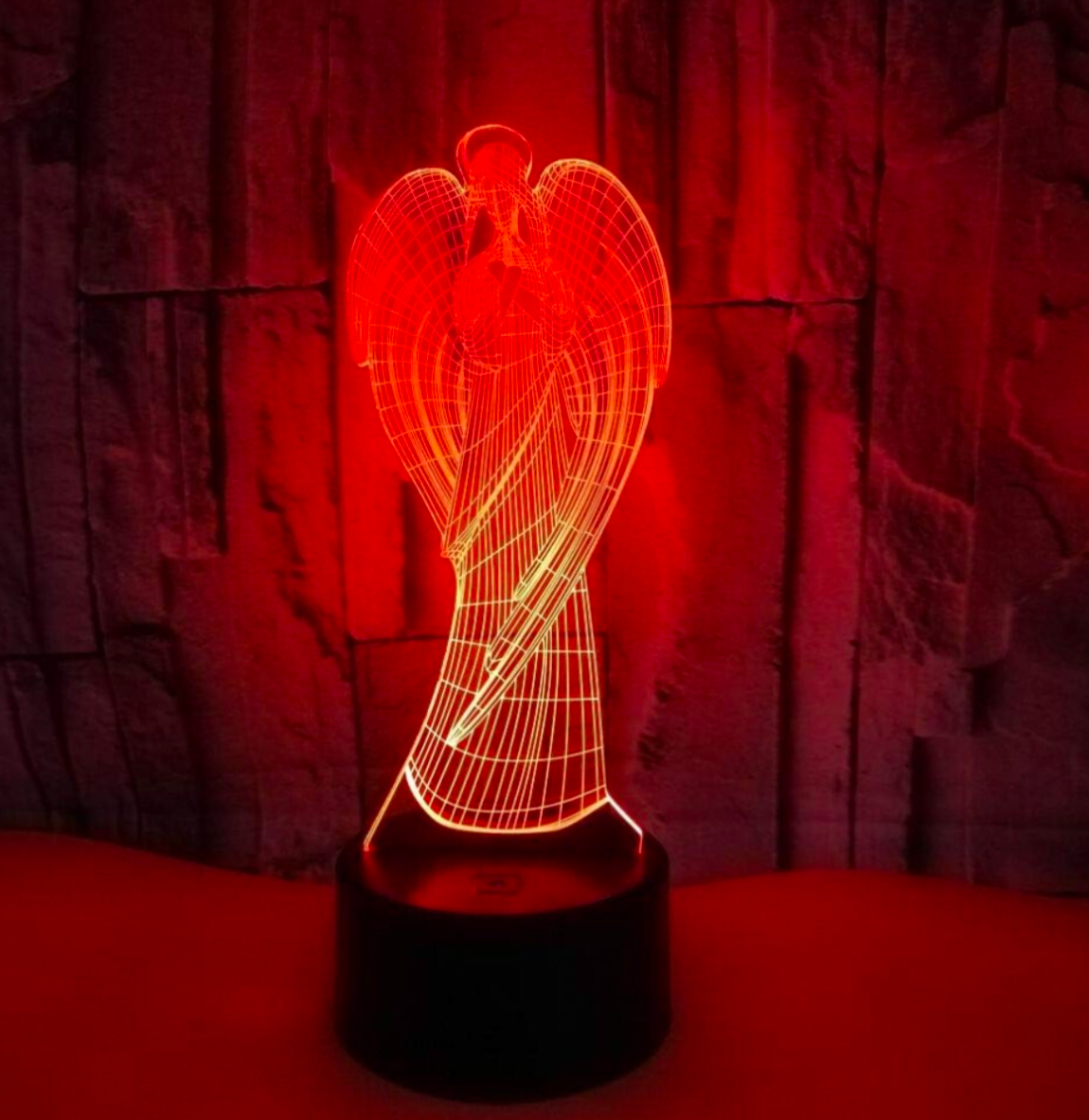 Angel 3D LED Illusion Night Light – Colour Changing USB Table Lamp