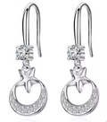 925 Sterling Silver Crystal Star Drop Earrings - Truly Yours