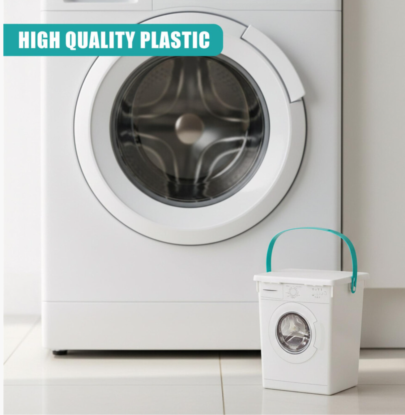 GEEZY Washing Machine Storage Box 5L – Laundry Powder & Pod Container with Lid