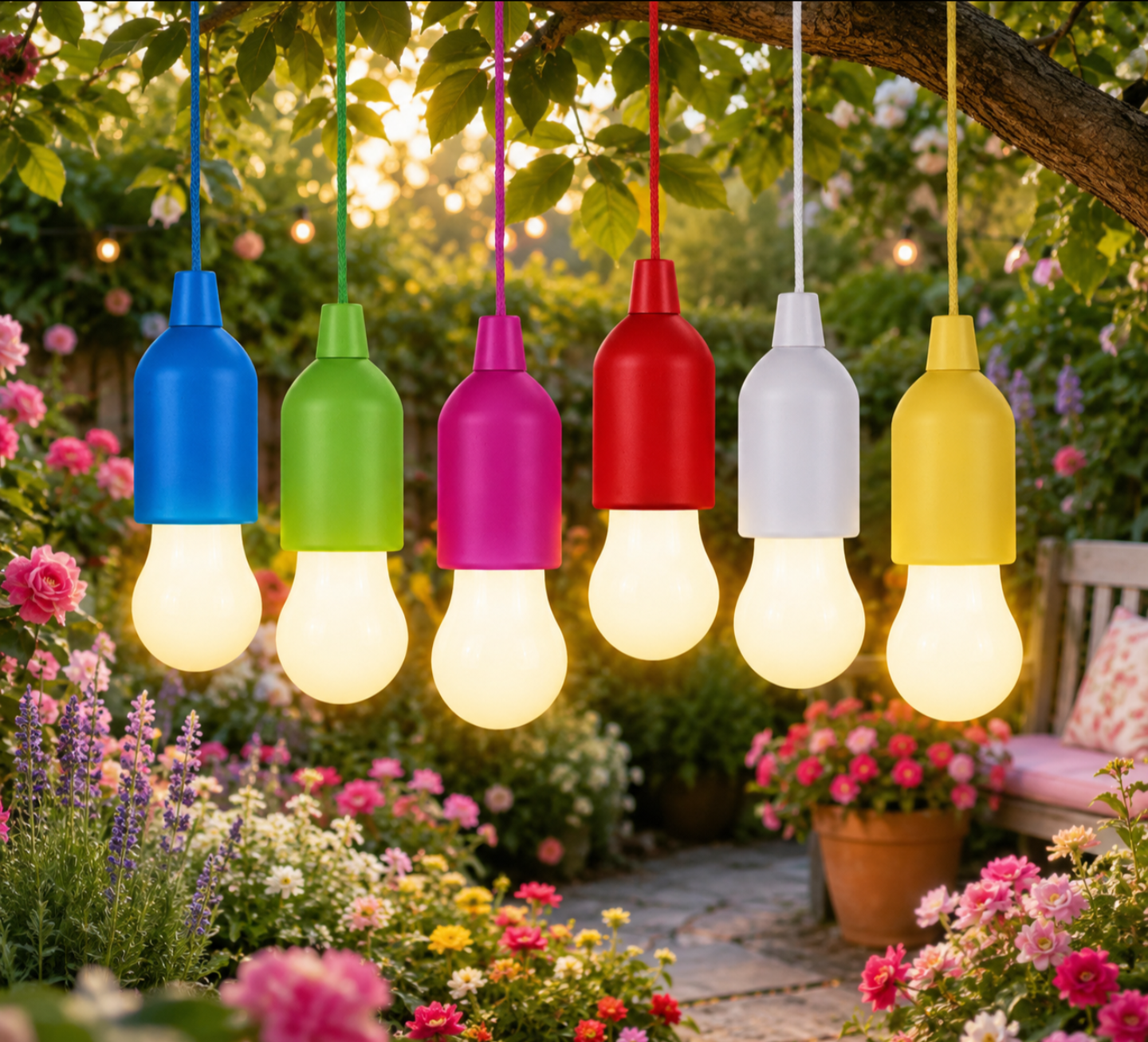 Valiant Hanging String Lights Portable LED Battery Powered (6-Pack)