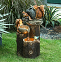 Mini Animal Family Solar Powered Water Fountain