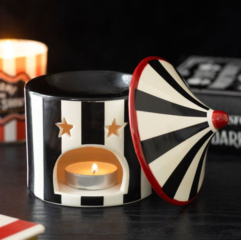 Black Striped Circus Tent Oil Burner