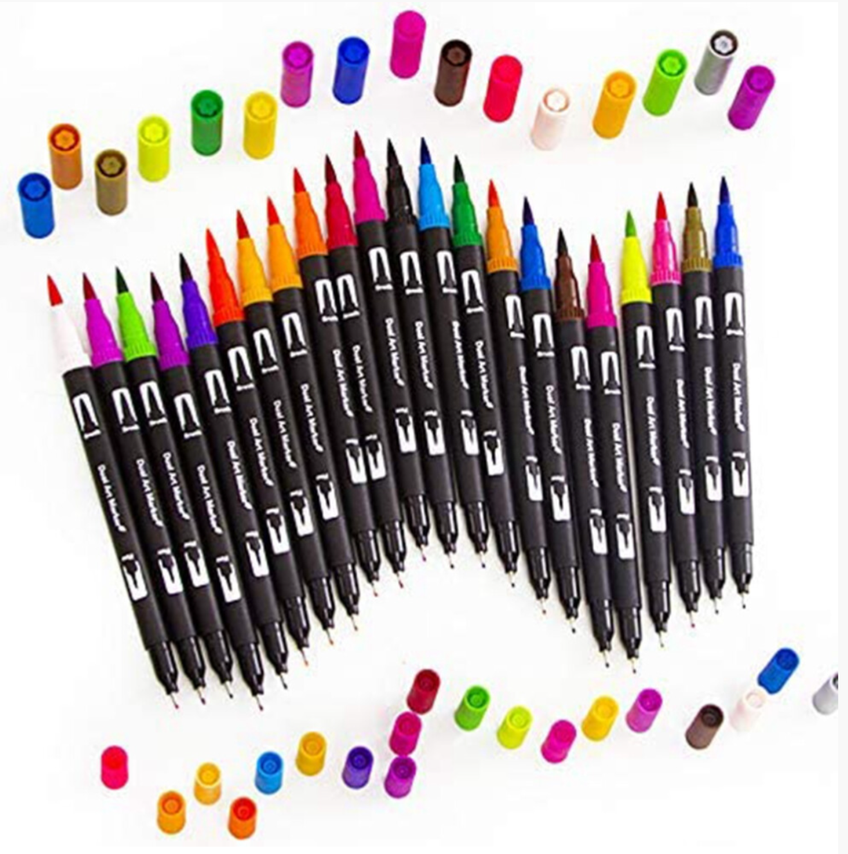 24-Colour Dual Tip Brush Pen Set