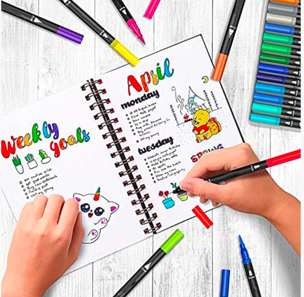 24-Colour Dual Tip Brush Pen Set