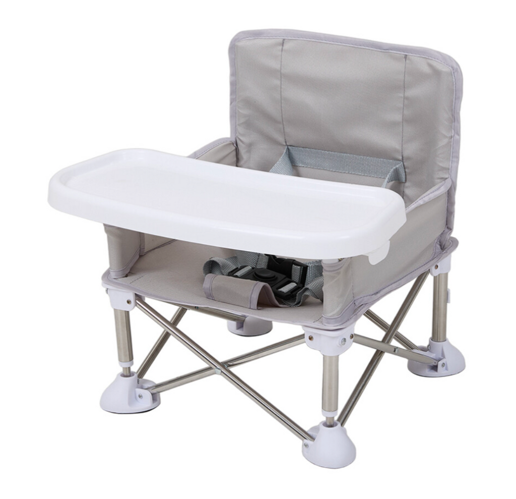 Portable and Foldable Baby Highchair with Tray, Grey