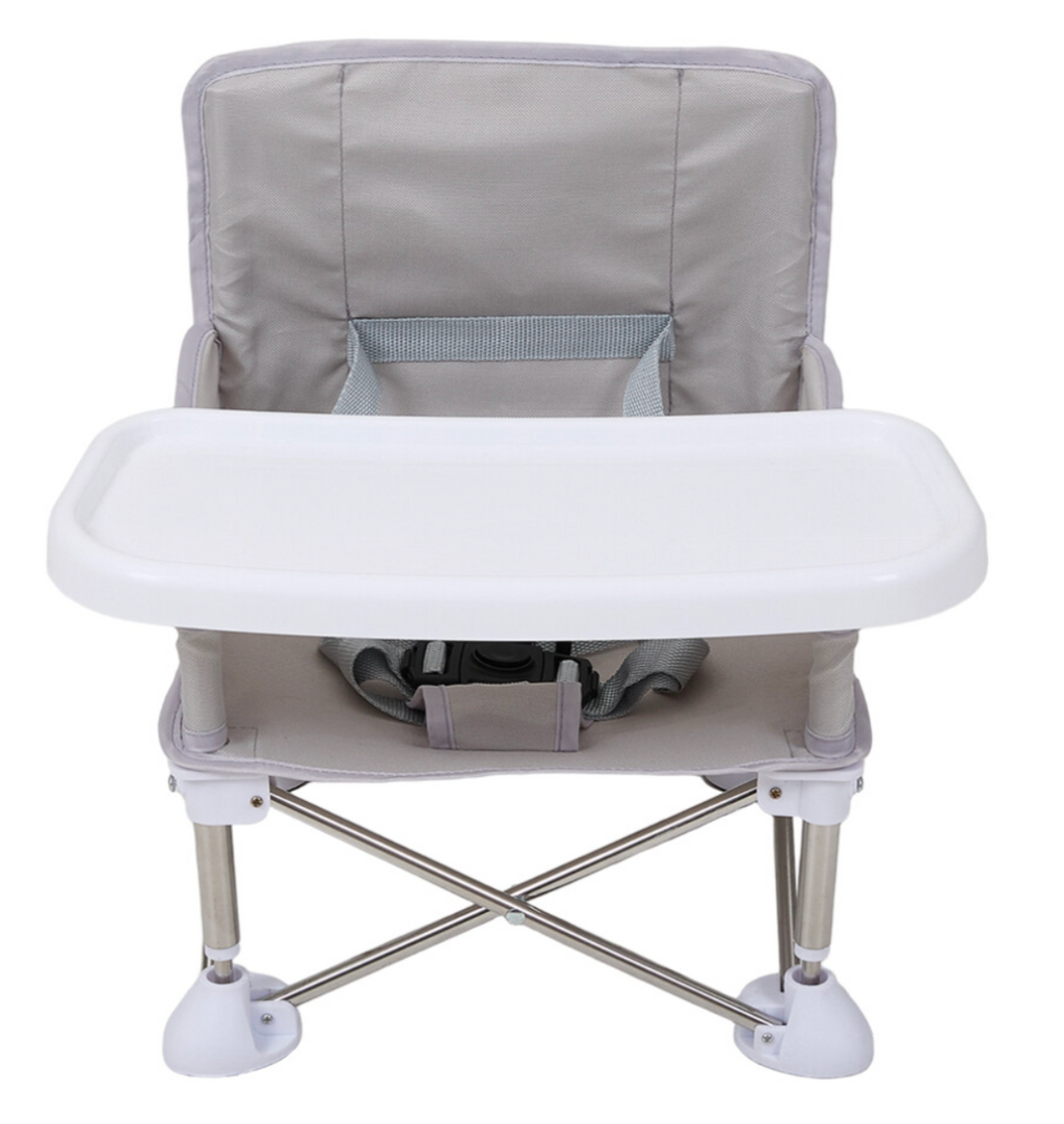 Portable and Foldable Baby Highchair with Tray, Grey