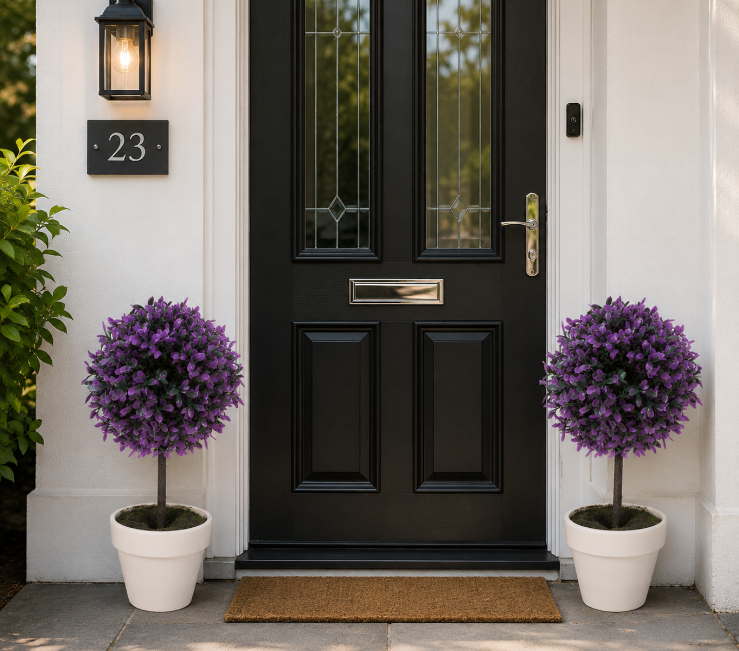 1X Artificial Outdoor Ball Plant Tree Pot - 3 Colours