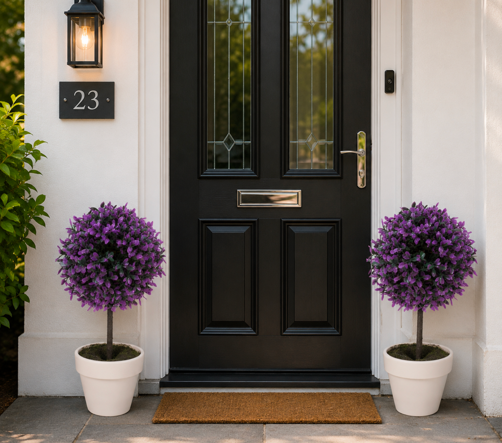 1X Artificial Outdoor Ball Plant Tree Pot - 3 Colours