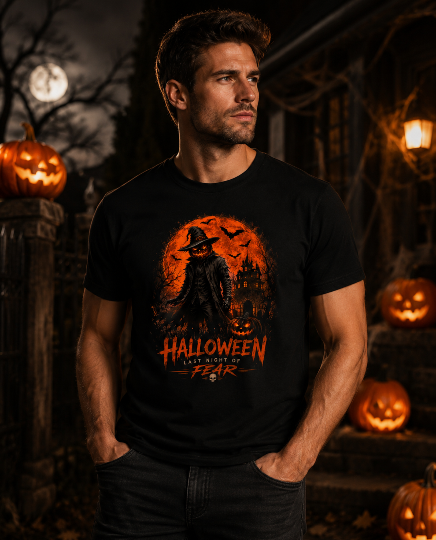 Halloween Last Night of Fear Men's Graphic T-Shirt