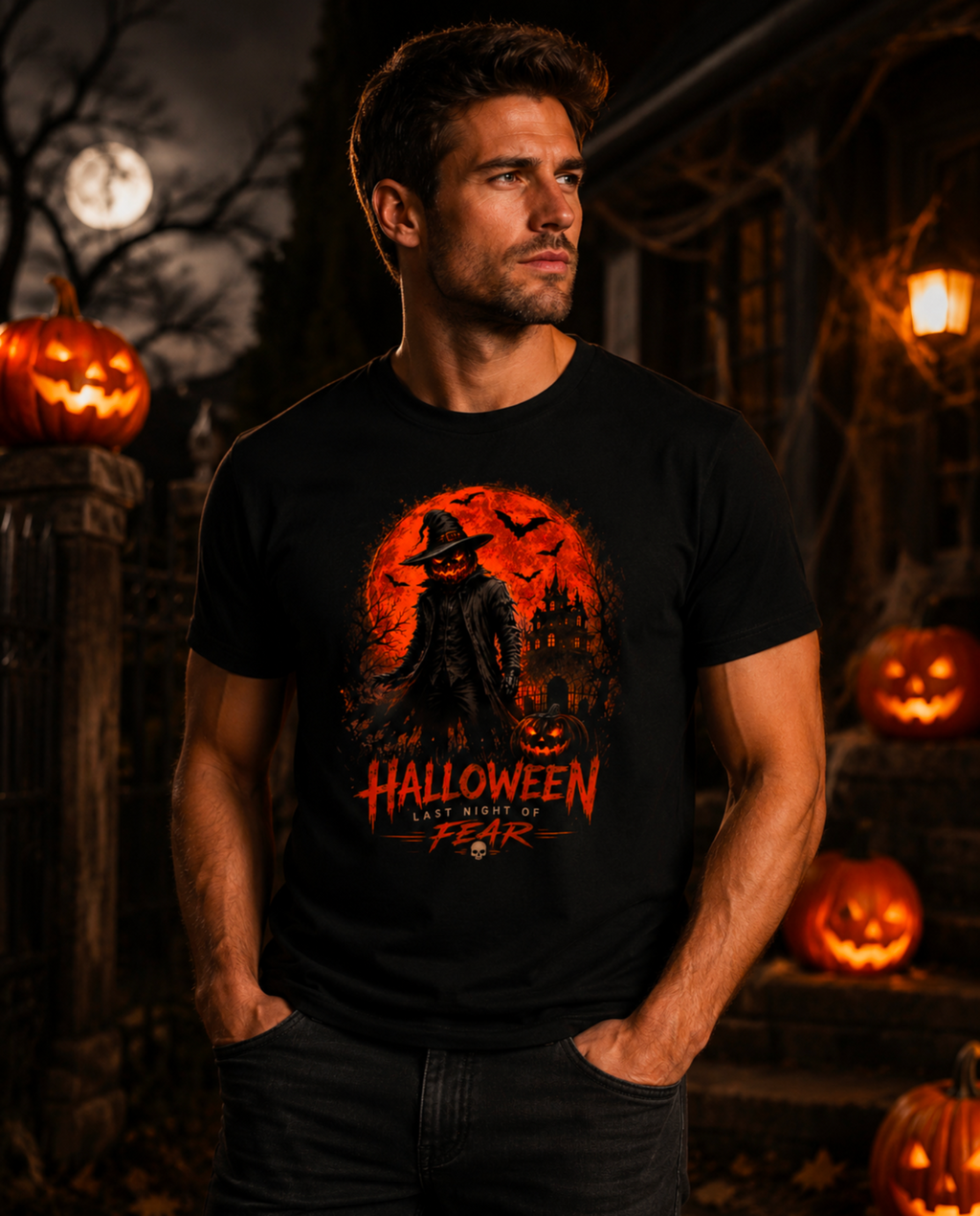 Halloween Last Night of Fear Men's Graphic T-Shirt