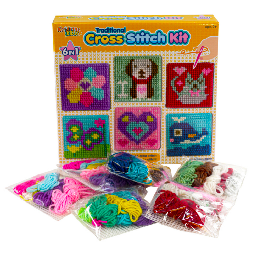 6 in 1 Traditional Cross Stitch Kit for Kids