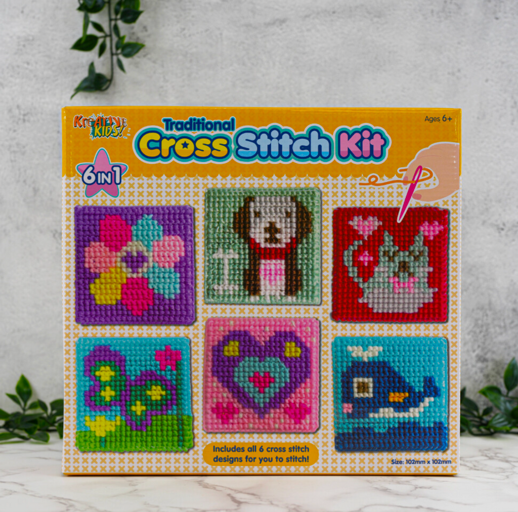 6 in 1 Traditional Cross Stitch Kit for Kids