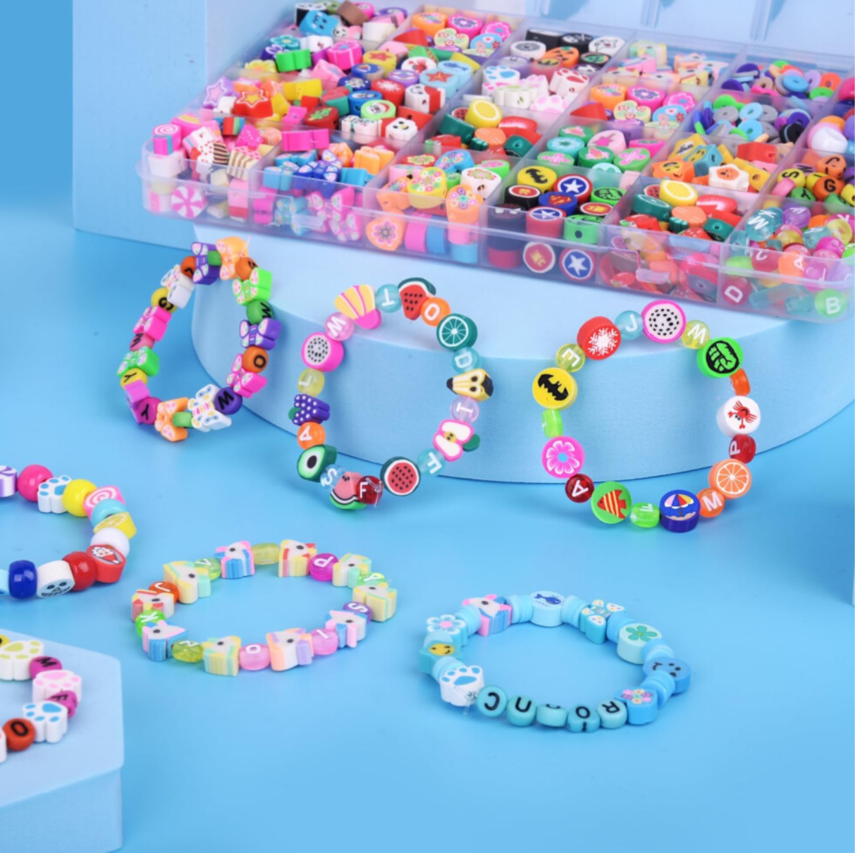 1000 Piece Polymer Clay Bead Bracelet Making Kit – 24 Fun Styles
