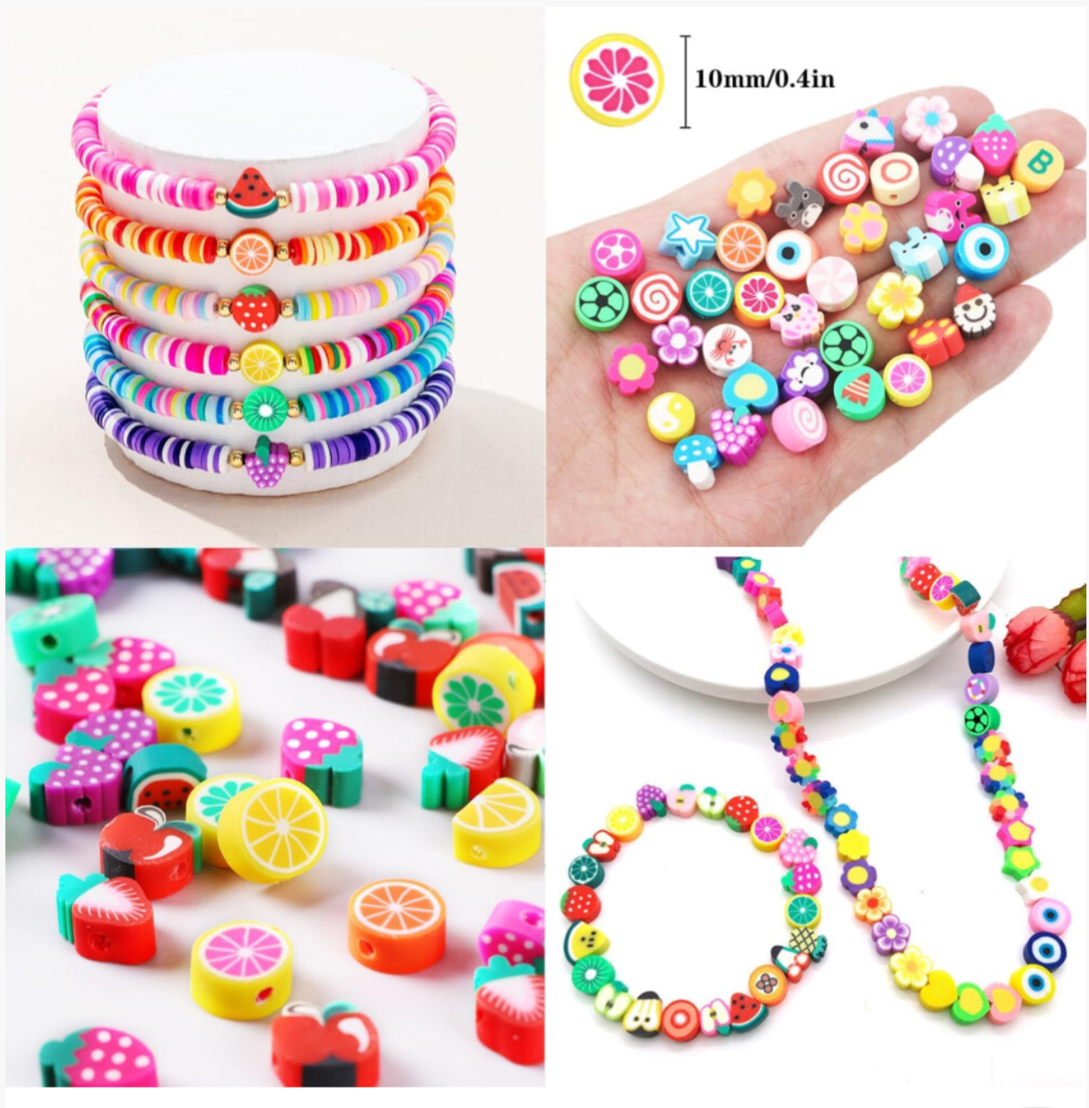 1000 Piece Polymer Clay Bead Bracelet Making Kit – 24 Fun Styles
