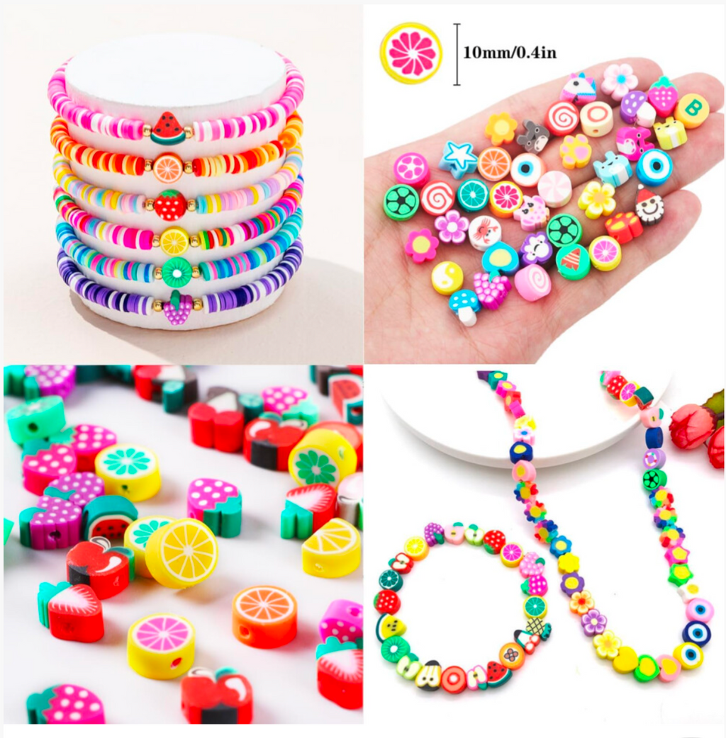 1000 Piece Polymer Clay Bead Bracelet Making Kit – 24 Fun Styles