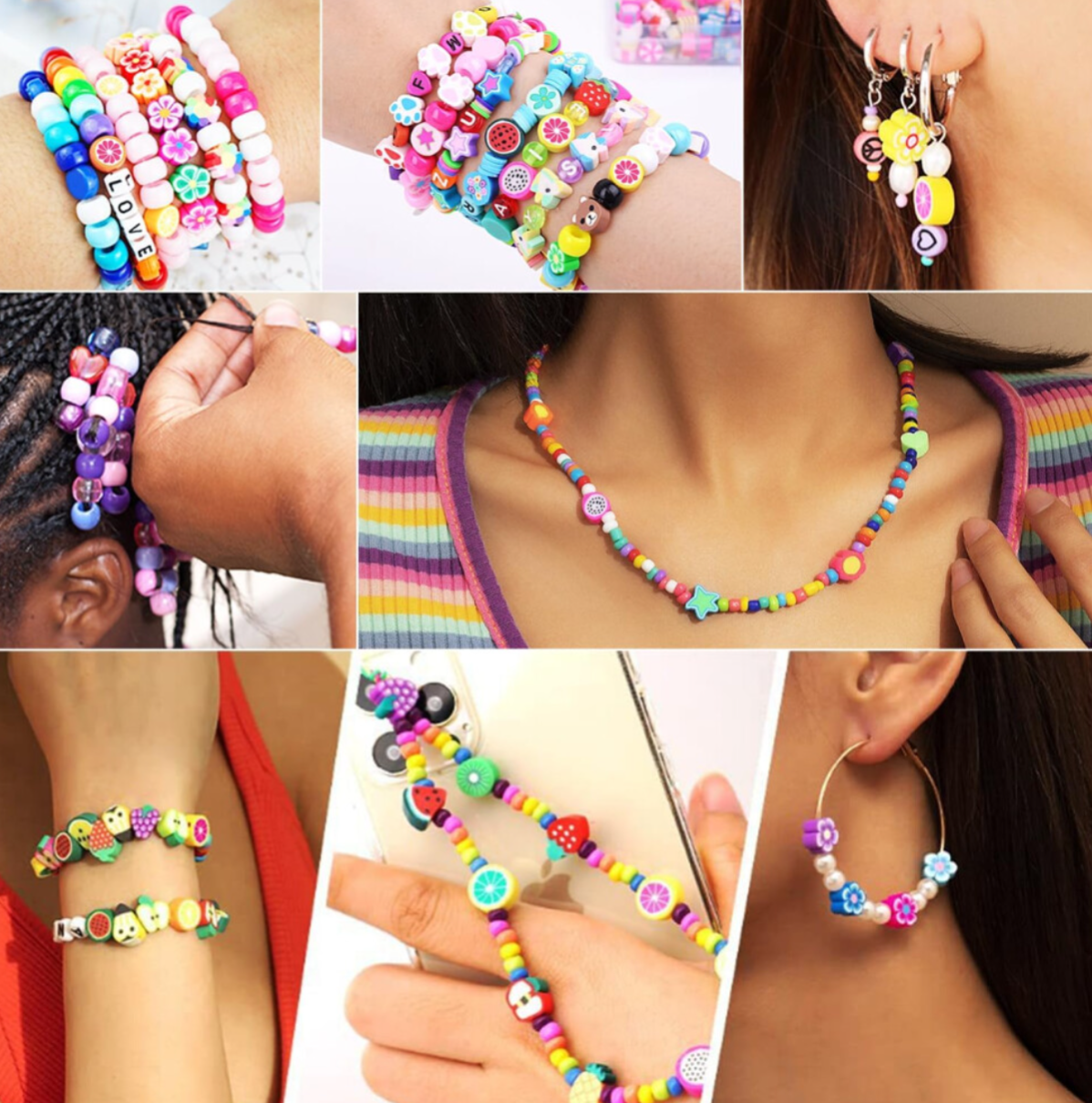 1000 Piece Polymer Clay Bead Bracelet Making Kit – 24 Fun Styles