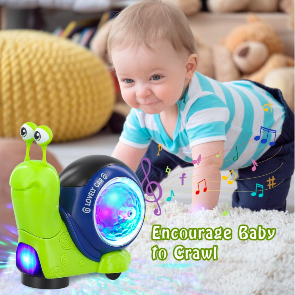 Electric Crawling Snail Toy with Music & Light