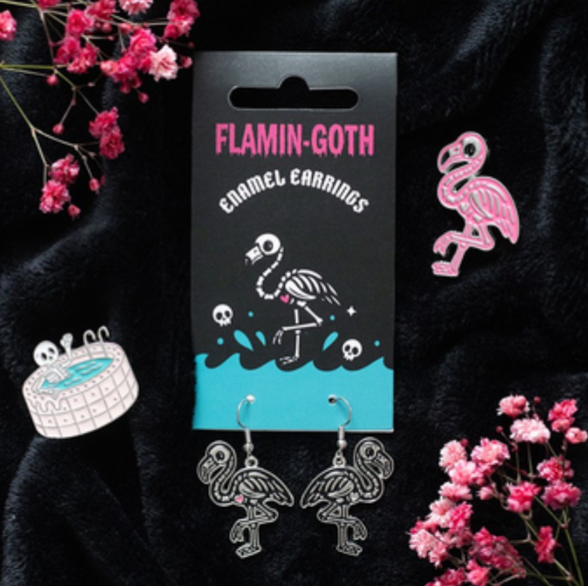 Flamin-goth Enamel Dangle Earrings