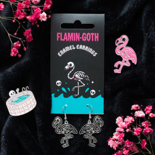 Flamin-goth Enamel Dangle Earrings