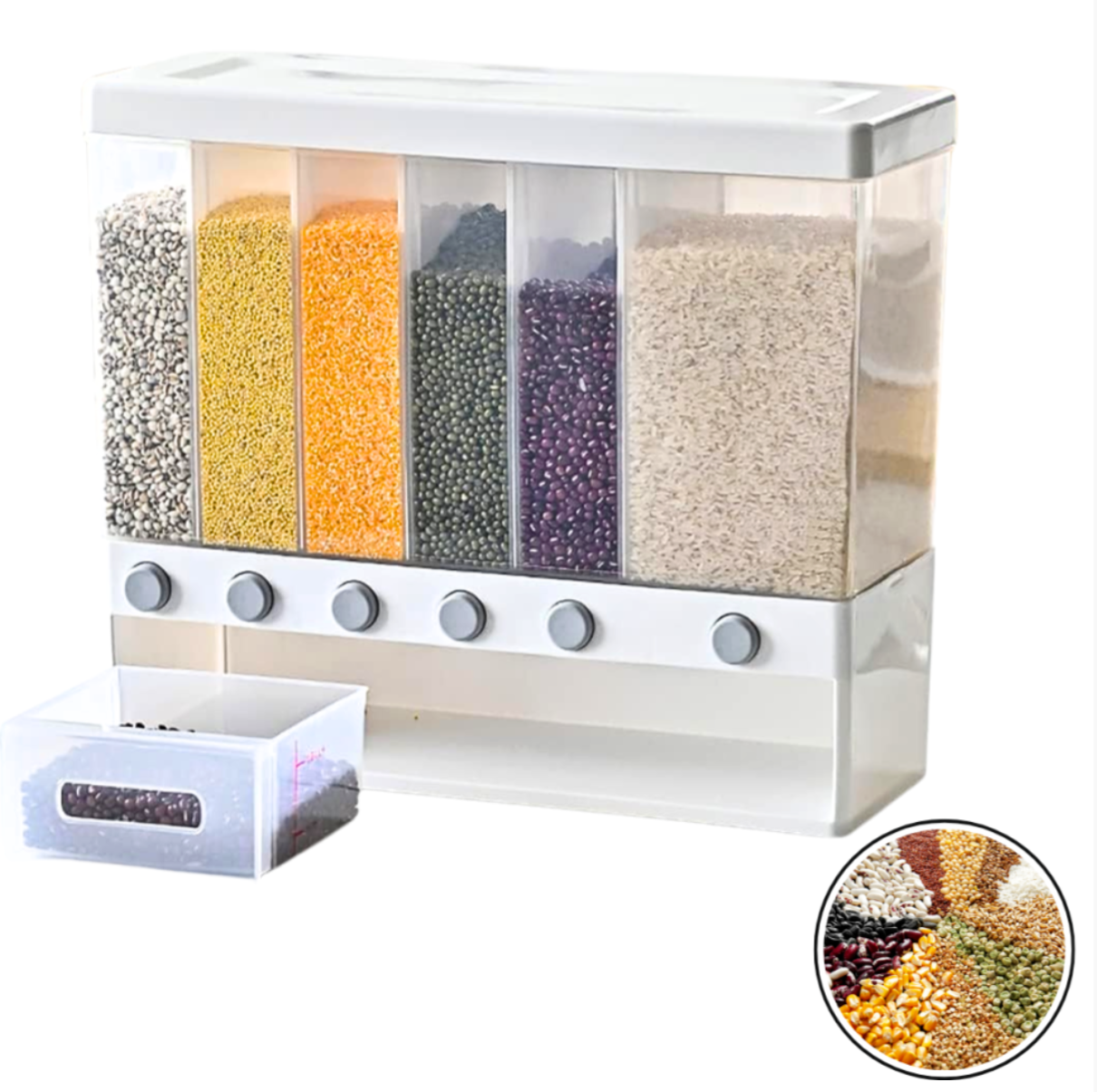6-Compartment Wall Mounted food Dispenser