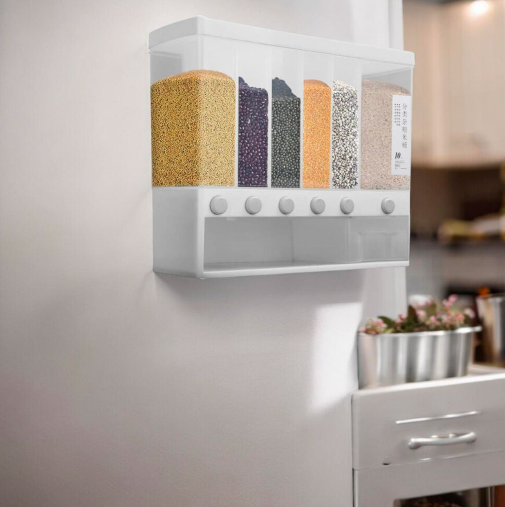 6-Compartment Wall Mounted food Dispenser