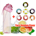 650Ml Air Water Bottle with 7 Fruit Pods Included Flavoured Water Bottle (Pink)