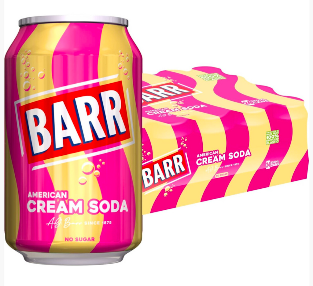 Barr No Sugar – 24 x 330ml Cans - Refreshing Fizzy Soft Drink