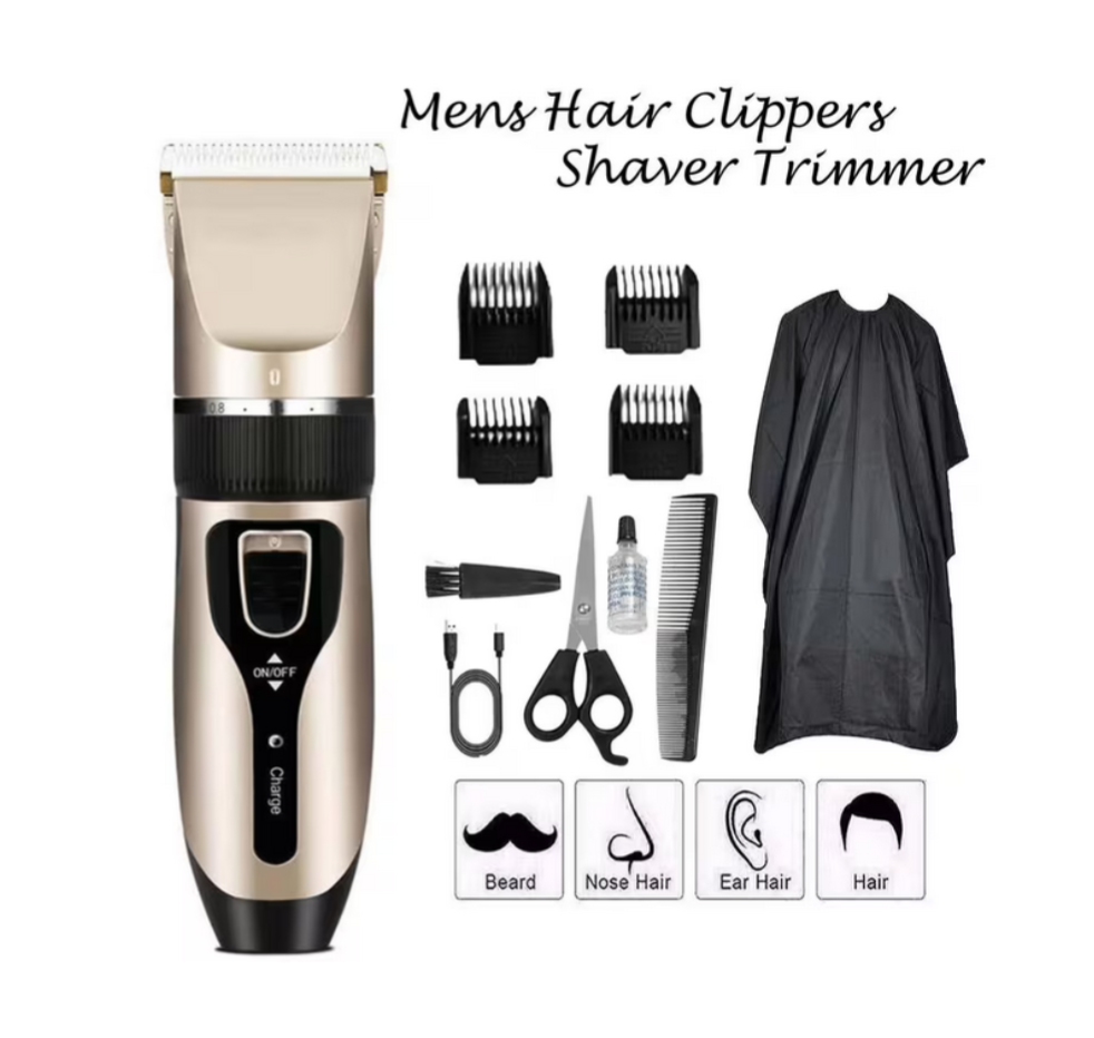 Cordless Rechargeable Hair Clipper & Beard Trimmer Grooming Kit