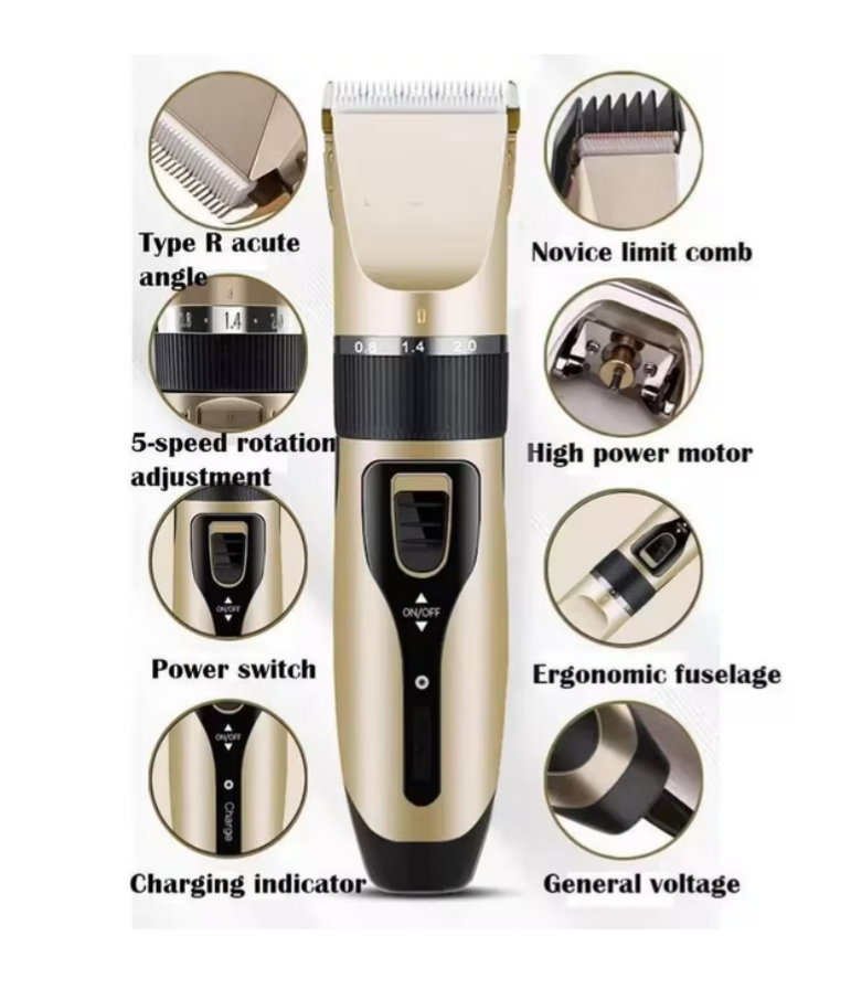 Cordless Rechargeable Hair Clipper & Beard Trimmer Grooming Kit