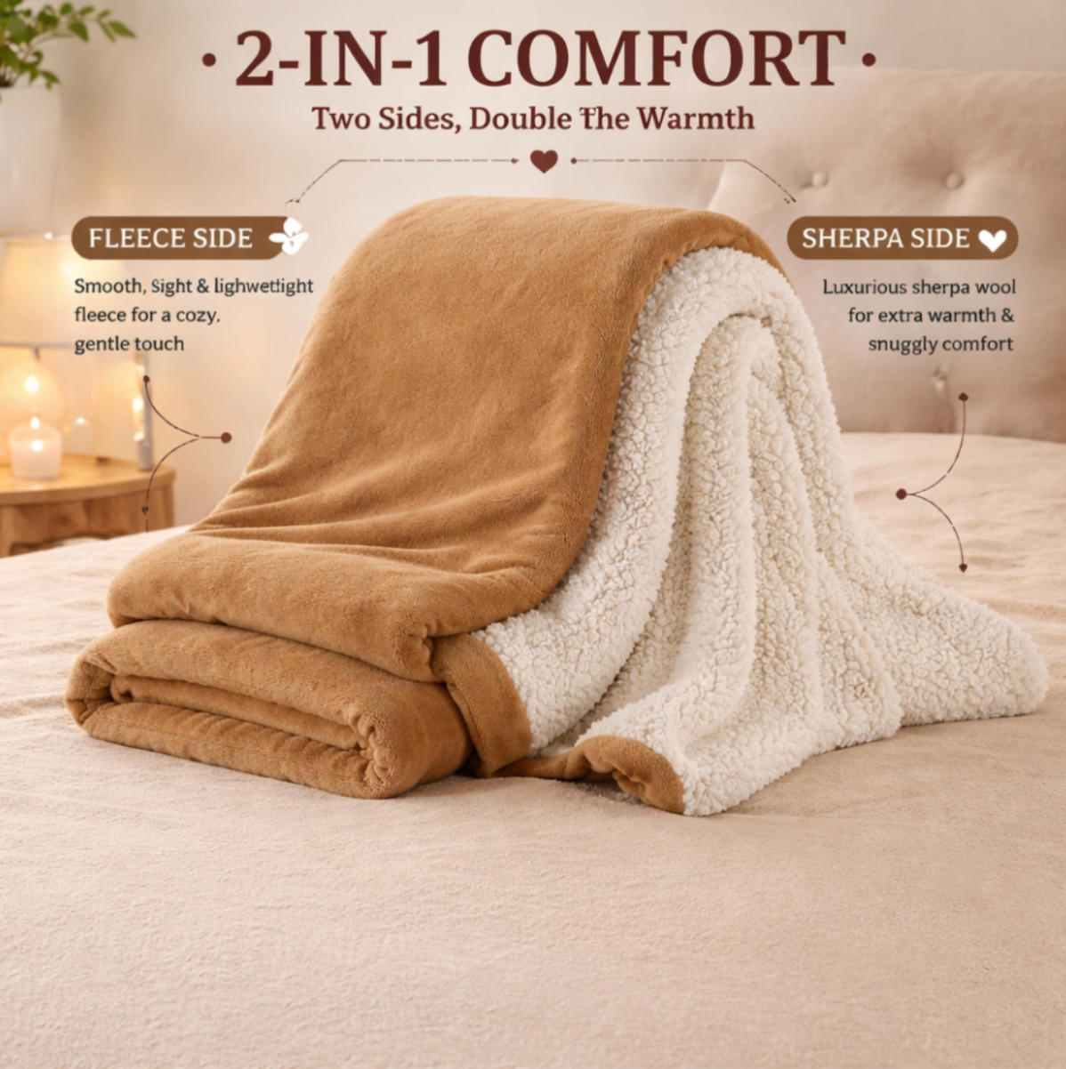 Luxury Super Soft Sherpa Fleece Blanket Faux Fur Sofa Mink Warm Thick Reversible Throw