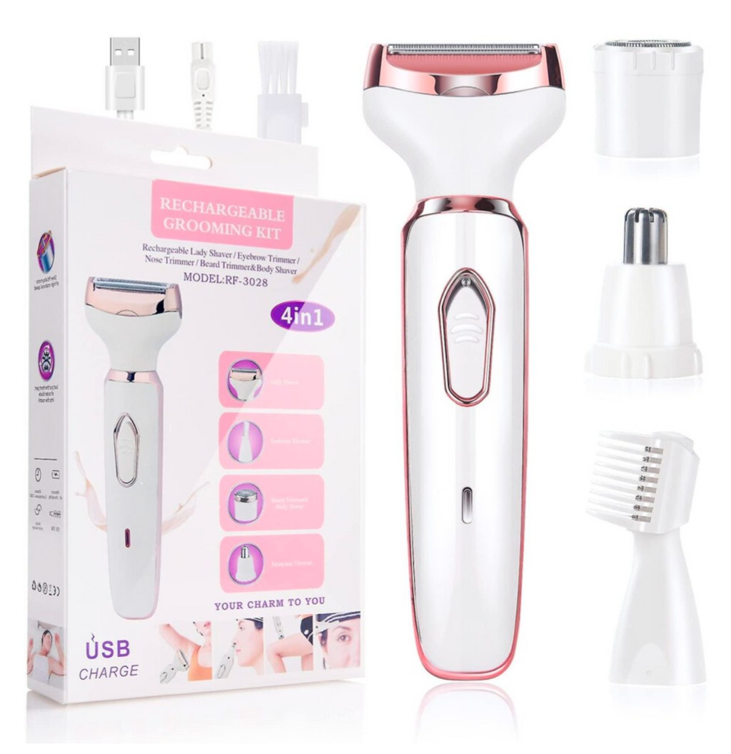 4 In 1 Electric Ladies Shaver Usb Rechargeable Waterproof Ladies Shaver