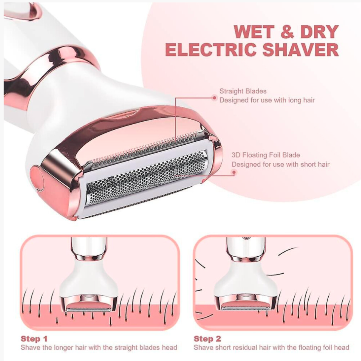 4 In 1 Electric Ladies Shaver Usb Rechargeable Waterproof Ladies Shaver
