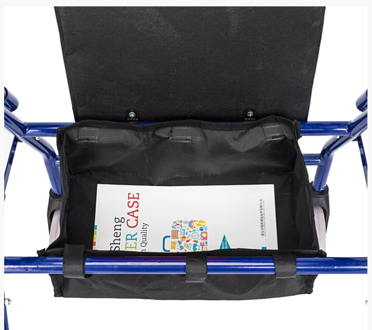 4-Wheel Folding Rollator Walker with Padded Seat & Storage Bag