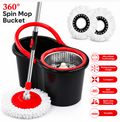 360° Magic Spin Mop & Bucket Set with 2 Microfibre Mop Heads