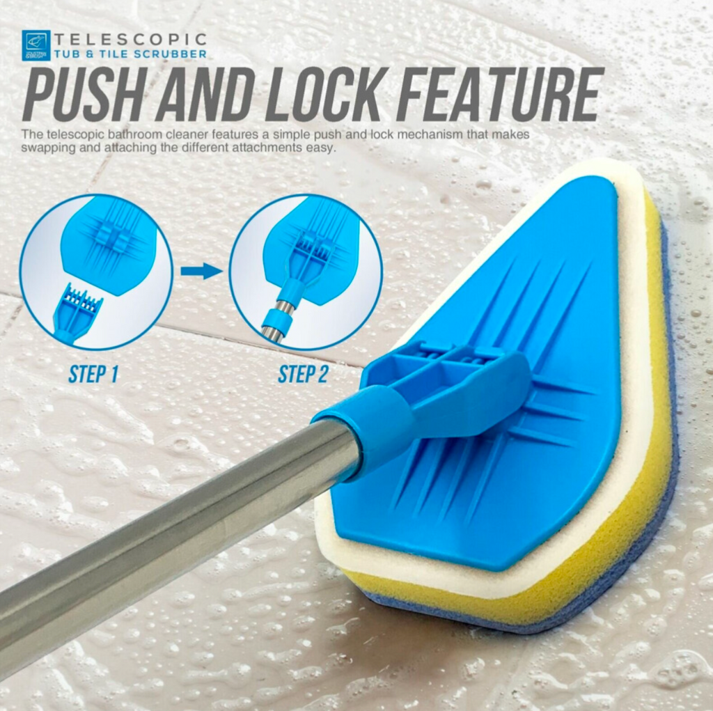 3-in-1 Telescopic Bathroom Cleaning Brush Set