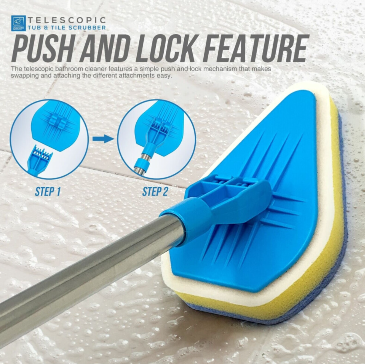 3-in-1 Telescopic Bathroom Cleaning Brush Set