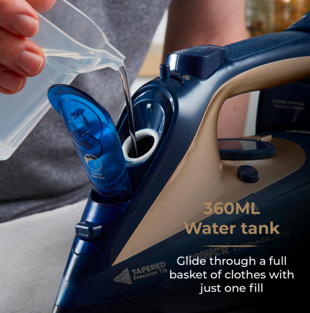 Tower T22008BLG CeraGlide 2400W Cord Steam Iron Blue and Gold