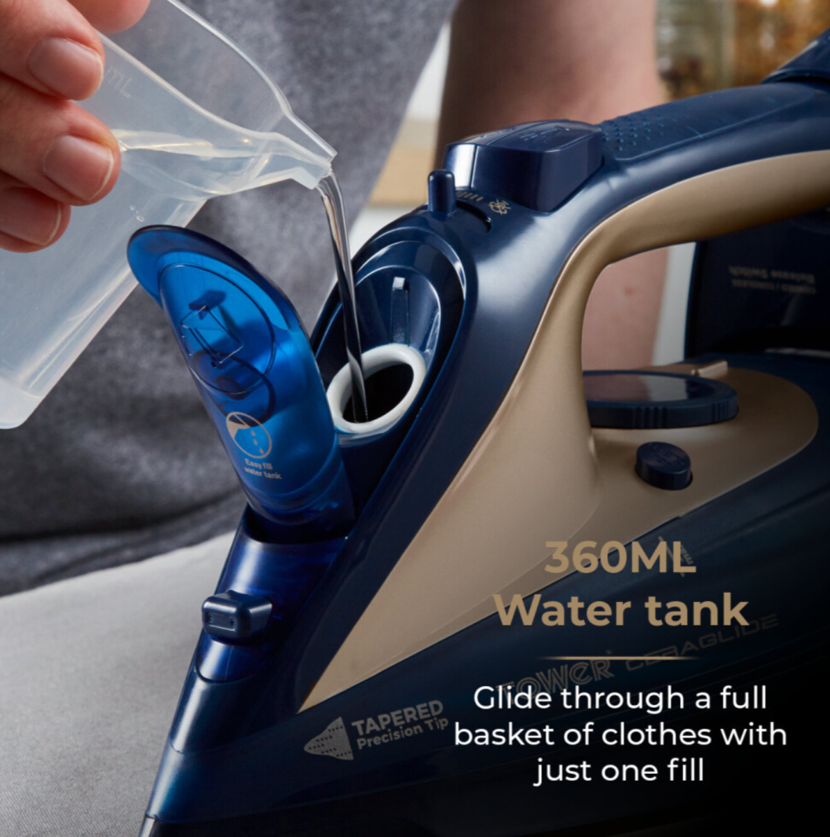 Tower T22008BLG CeraGlide 2400W Cord Steam Iron Blue and Gold