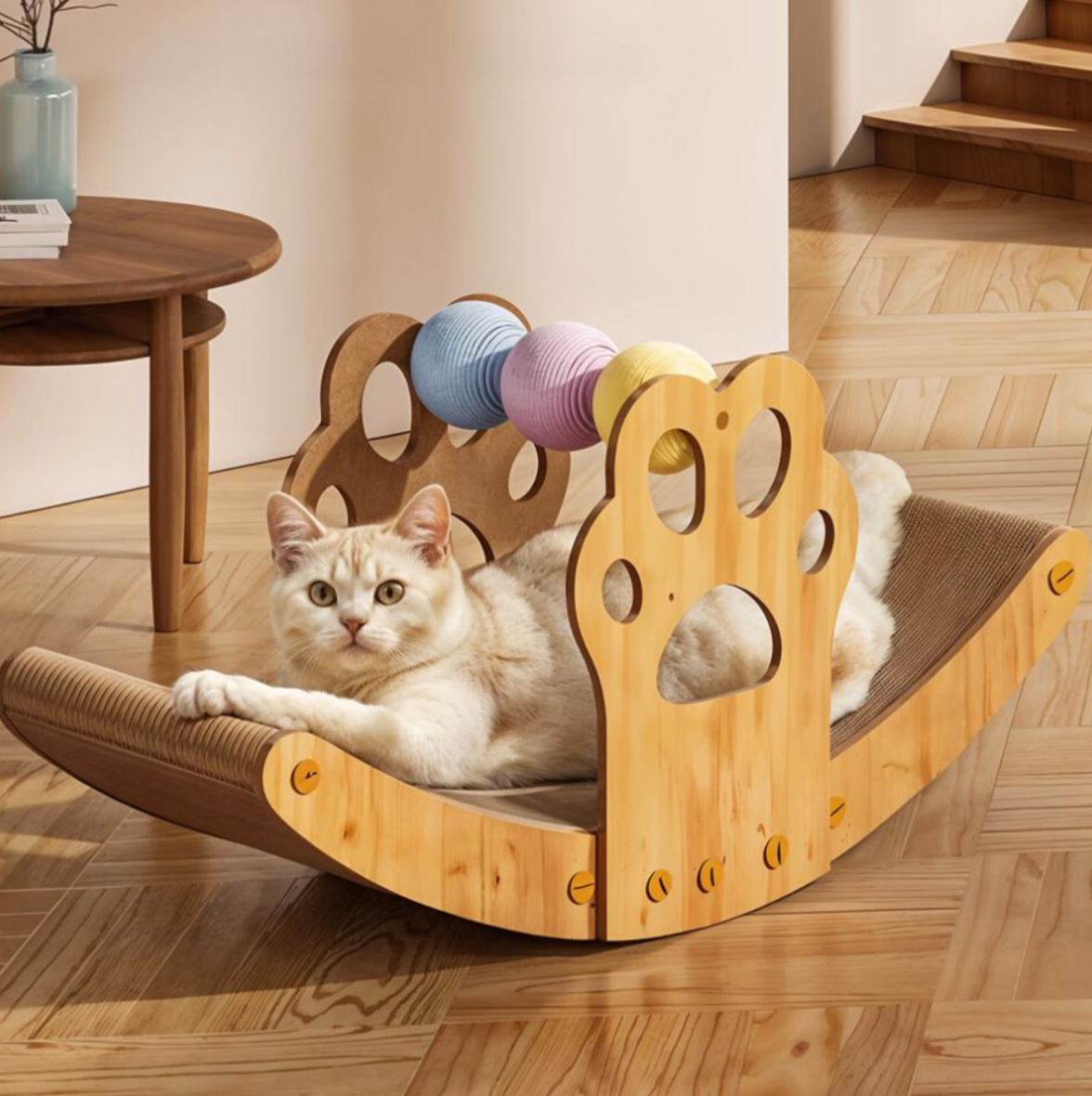 3 In 1 Cat Rocking Bed Scratching Chair