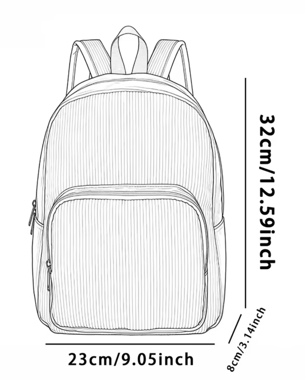 Highland Cow Backpack – Cute Corduroy Travel, School & Everyday Rucksack