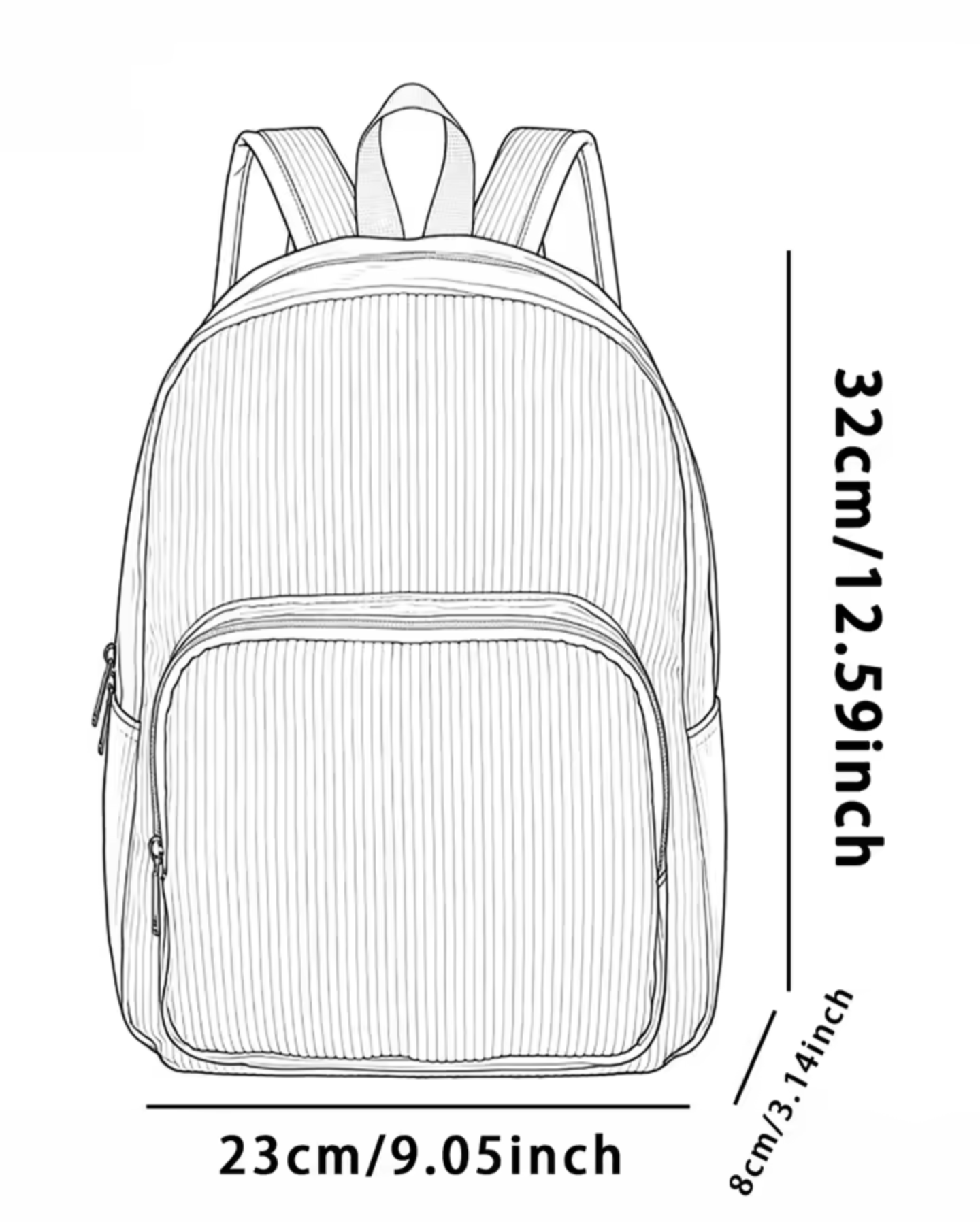 Highland Cow Backpack – Cute Corduroy Travel, School & Everyday Rucksack