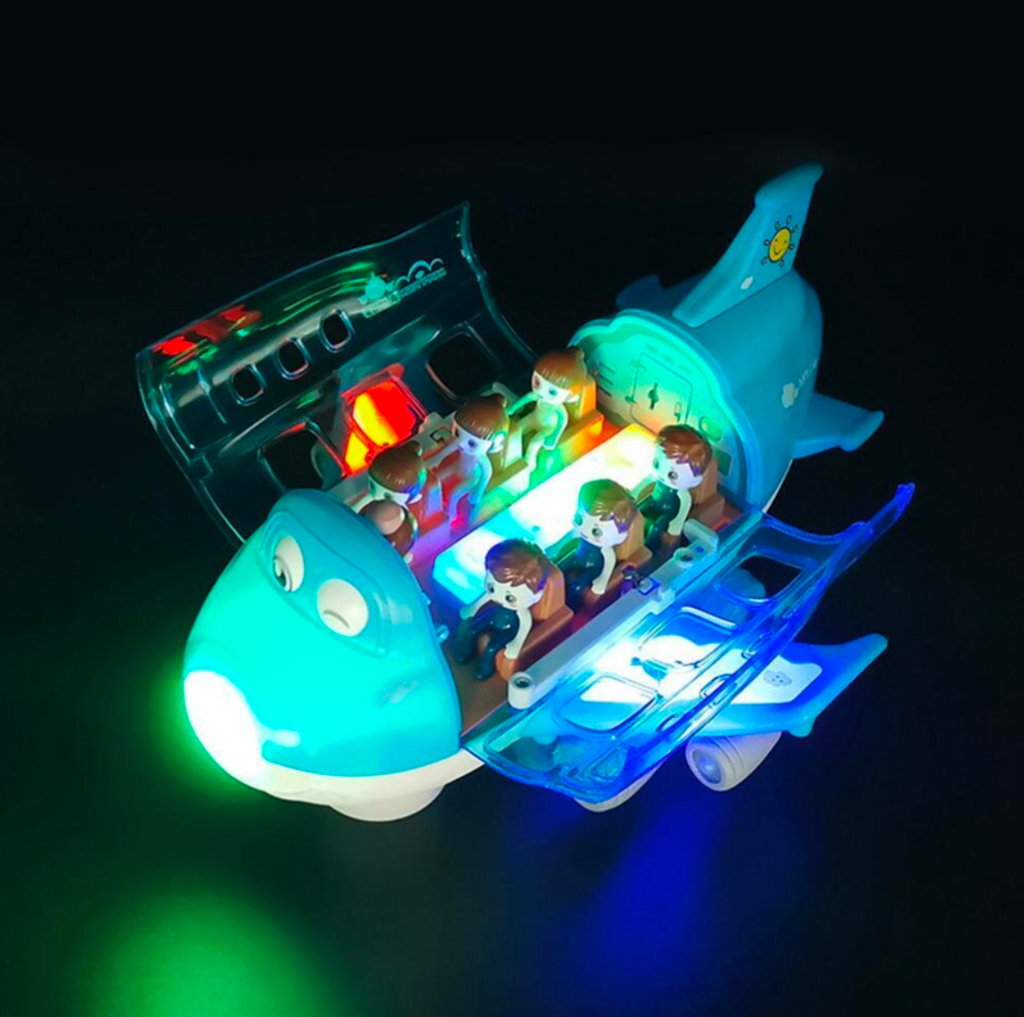 Electric Airplane Toy with Music, Lights & Rotating Action