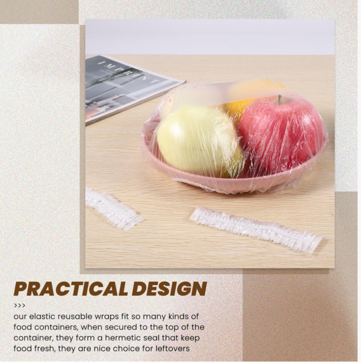 100PCS Reusable Elastic Food Storage Covers